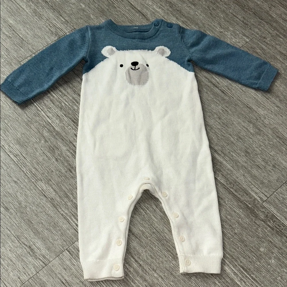 Gymboree blue and White Bear One Piece